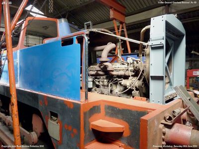 26th June 2010. Sentinel no 39 undergoing overhaul in the workshop.